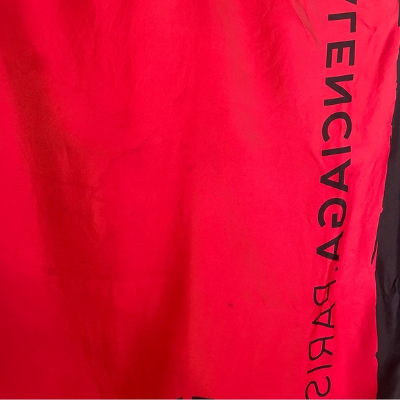 Balenciaga Women's Red Black Printed Square Silk Scarf - Picture 3 of 5